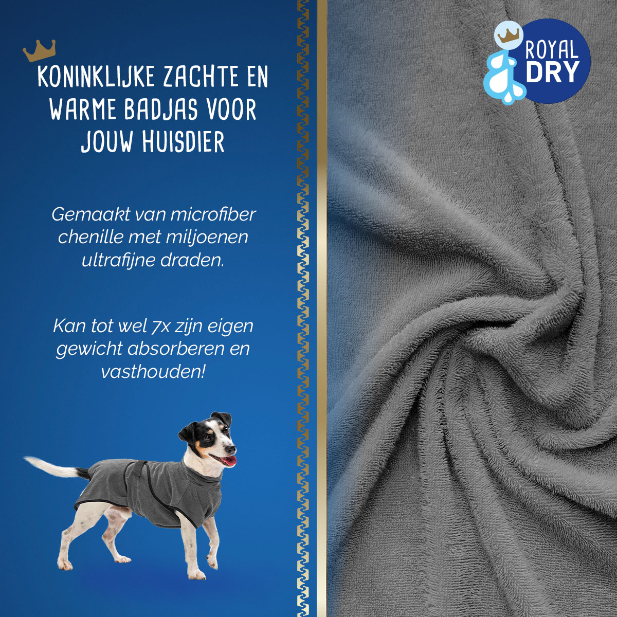 Royal Dry Badjas Voor Honden S 2025 Royal Dry Badjas Voor Honden S - Afbeelding 4