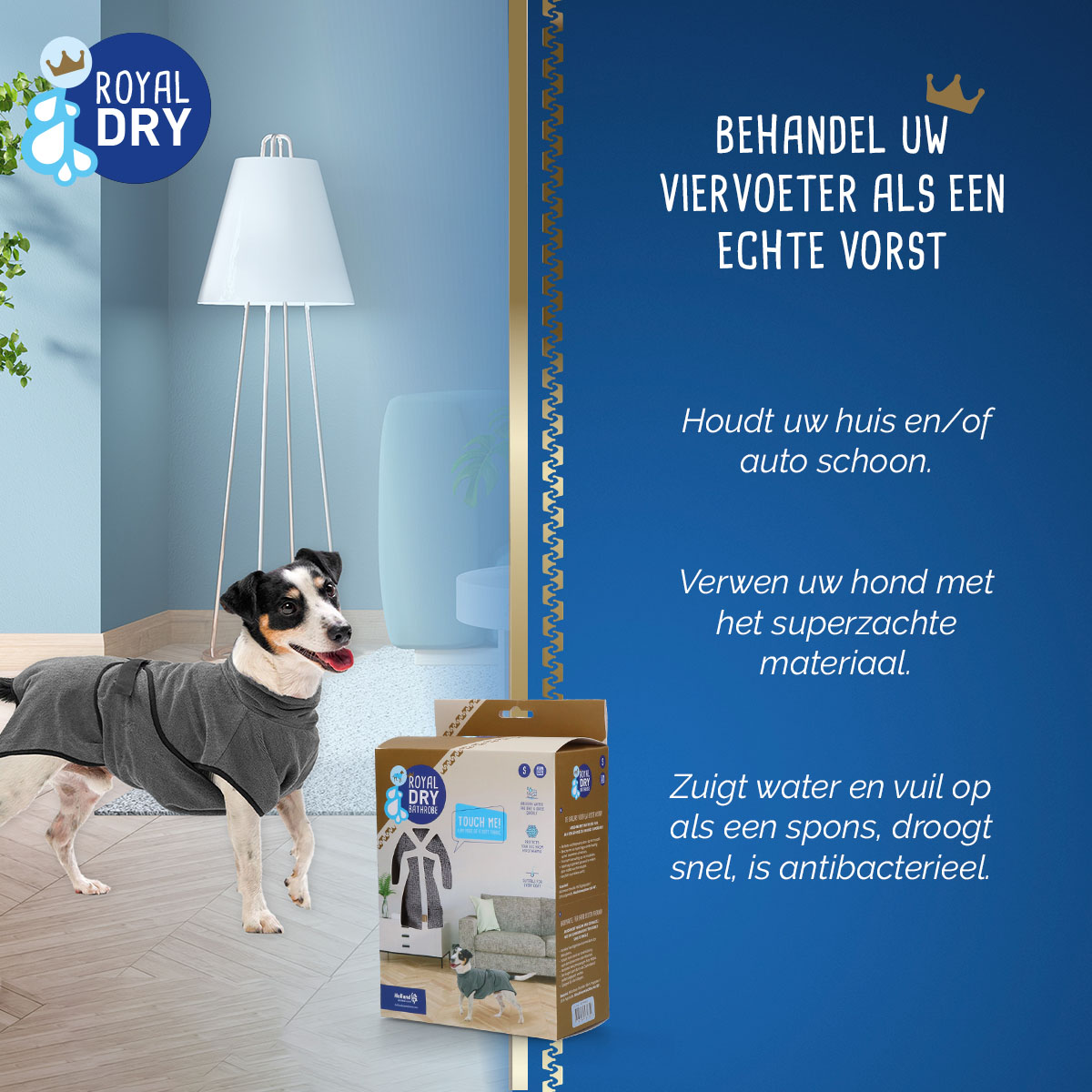 Royal Dry Badjas Voor Honden S 2025 Royal Dry Badjas Voor Honden S - Afbeelding 5