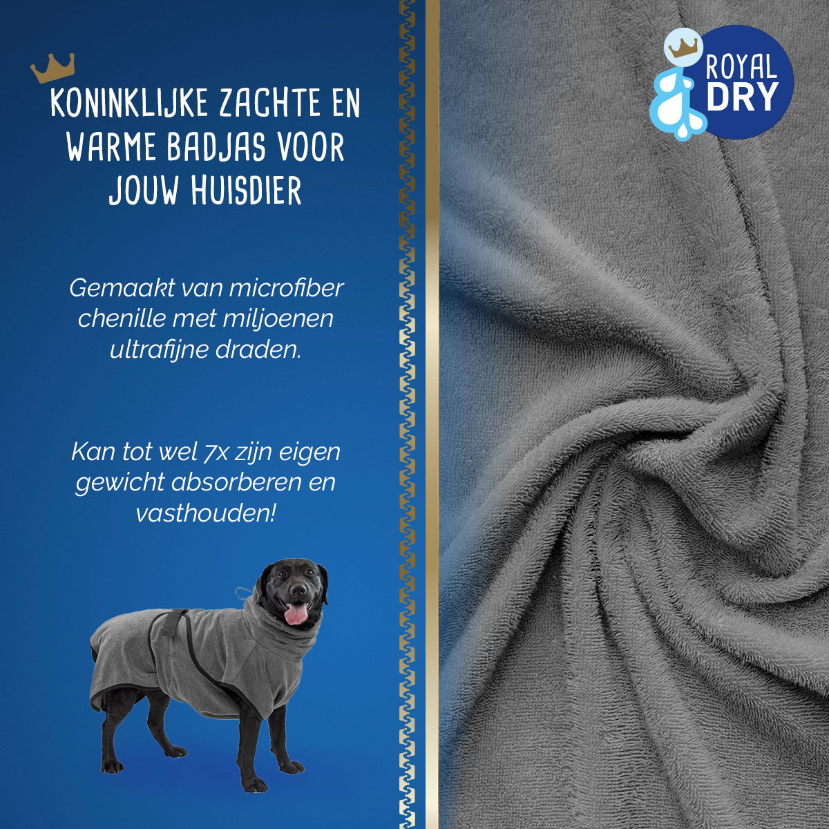 Royal Dry Badjas Voor Honden L 2025 Royal Dry Badjas Voor Honden L - Afbeelding 3