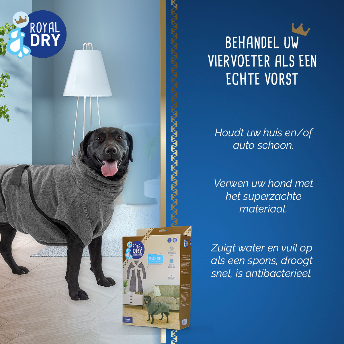 Royal Dry Badjas Voor Honden L 2025 Royal Dry Badjas Voor Honden L - Afbeelding 4
