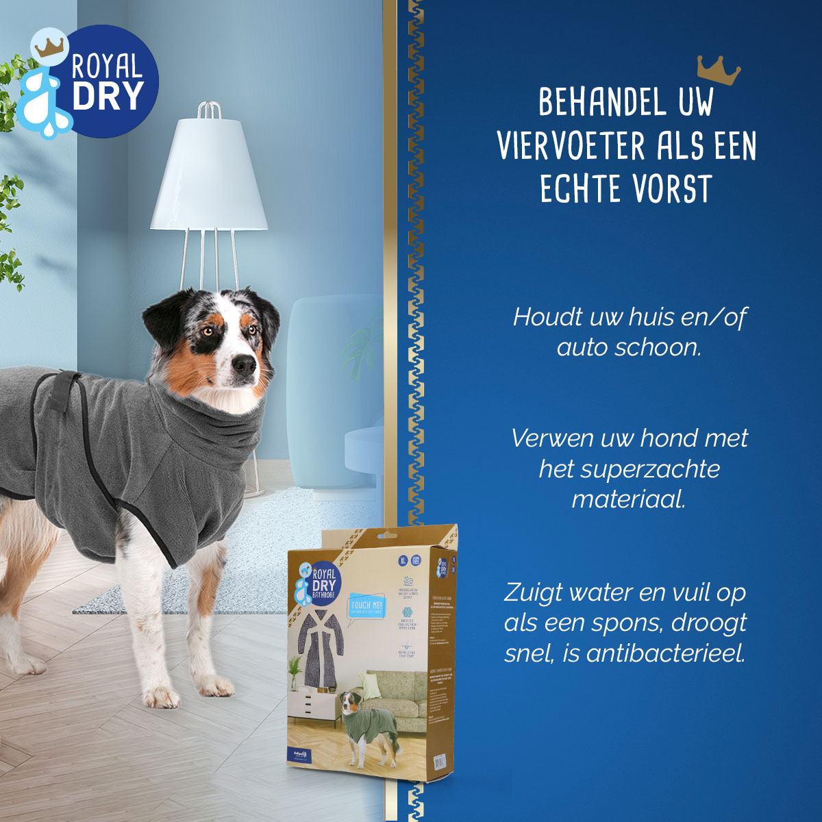 Royal Dry Badjas Voor Honden XL 2025 Royal Dry Badjas Voor Honden XL - Afbeelding 4
