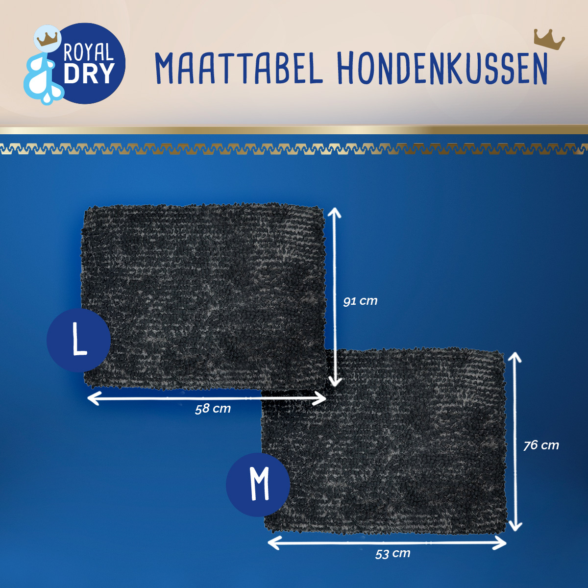 Royal Dry Kussen Voor Honden L (58 x 91 cm) 2025 Royal Dry Kussen Voor Honden L (58 x 91 cm) - Afbeelding 5