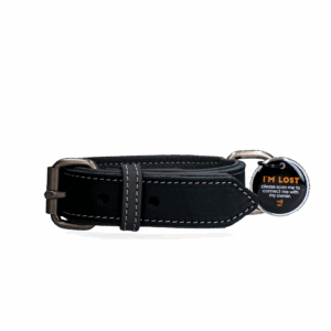 Spotted! Pro Leren Halsband Zwart 3 x 60 cm