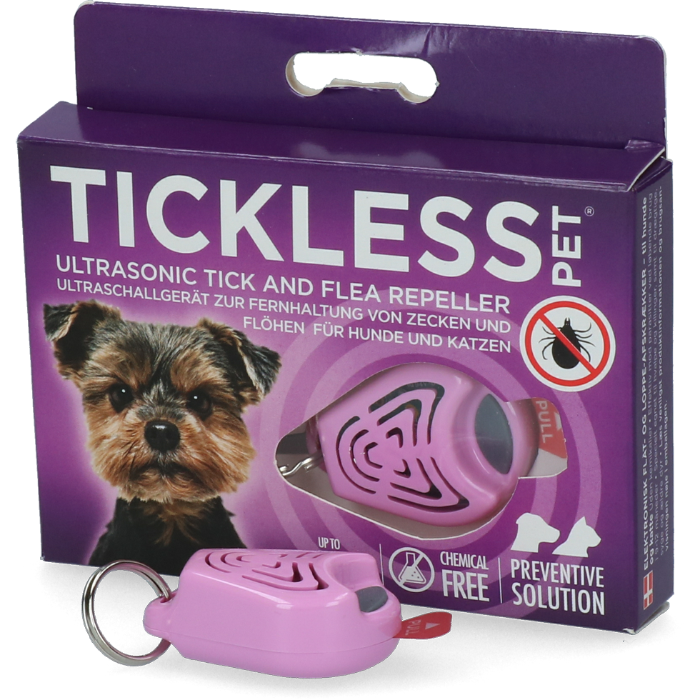 Tickless Pet minimaal 6 maanden bescherming Roze 2025 Tickless Pet minimaal 6 maanden bescherming Roze