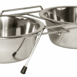 RVS Voerbak Twin Feeder 2 x 450 ml